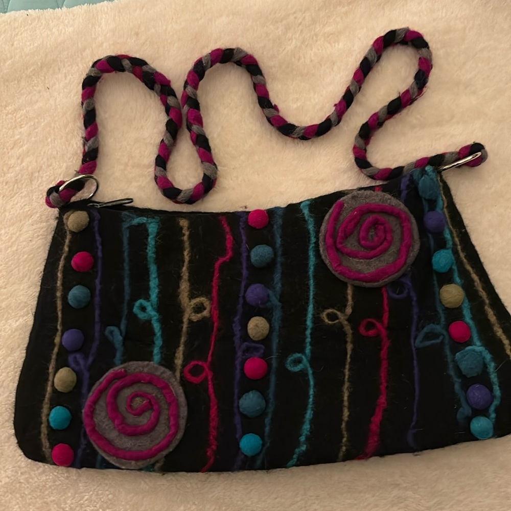 Multi-colored shoulder bag.